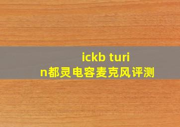 ickb turin都灵电容麦克风评测